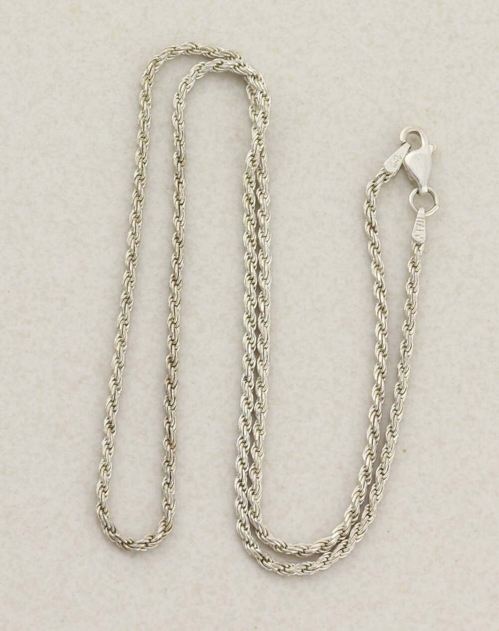 Sterling Silver Rope Chain Necklace 18" inch 2mm